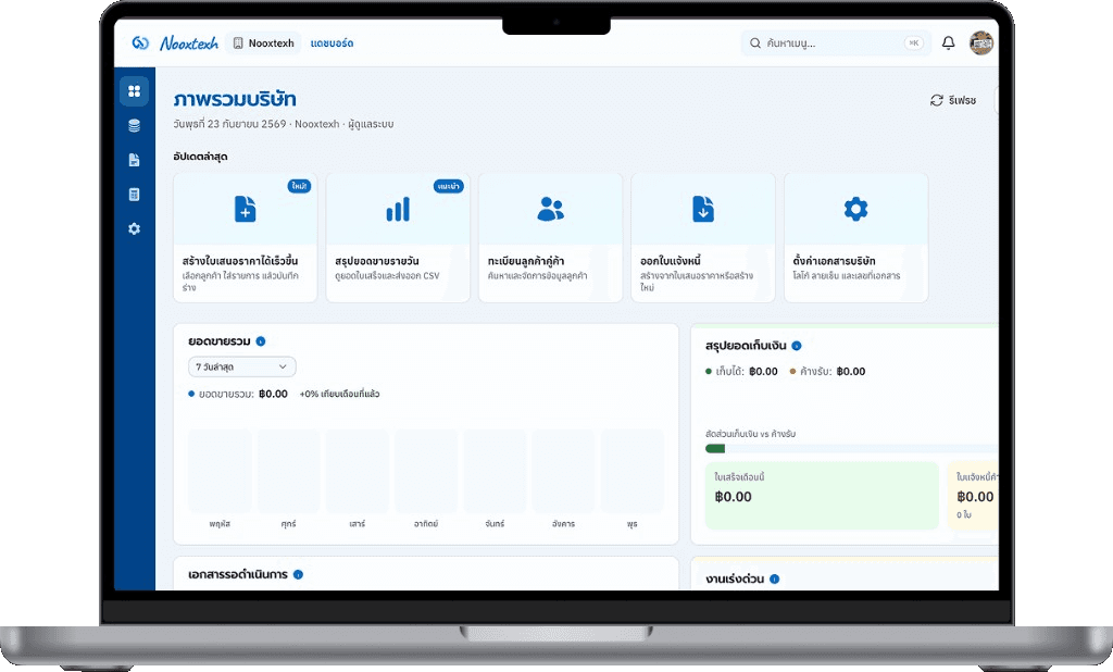 Nooxtexh Backoffice บน MacBook