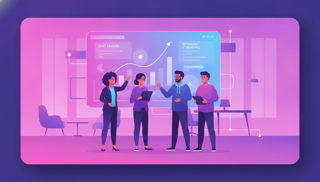 กราฟแสดงการลดลงของค่าใช้จ่ายไอทีจากการจัดการ SaaS และ Cloud Cost Optimization